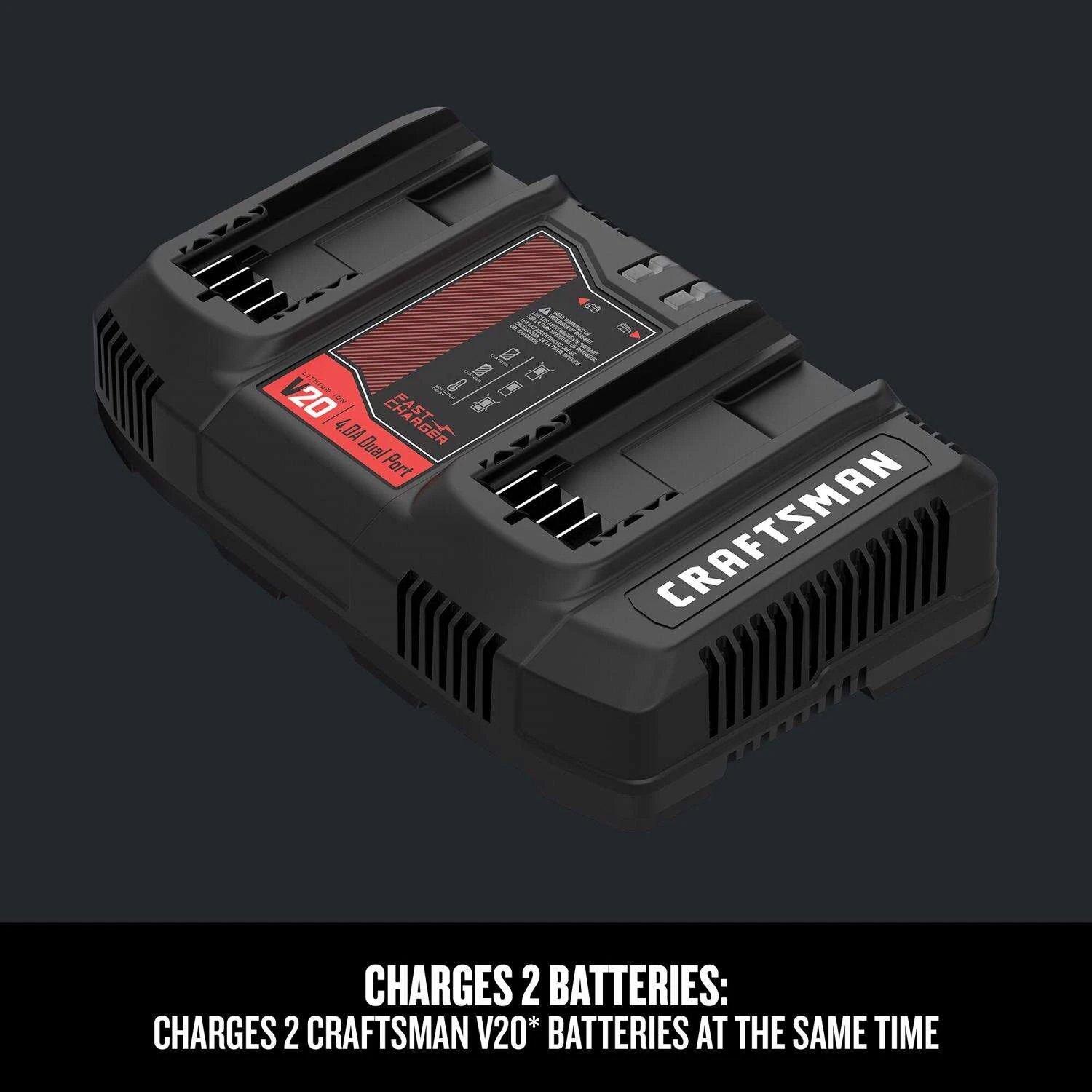Craftsman V20 20 V Lithium-Ion Dual Battery Charger 1 Pc 6 Craftsman V20 20 V Lithium-Ion Dual Battery Charger 1 Pc - Image 4