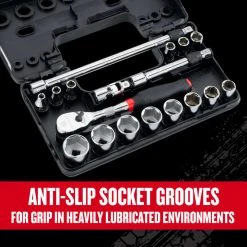 Craftsman V-Series 3/8 In. Drive SAE 6 Point Socket And Tool Set 18 Pc -Professional Tools Discount Store 052f1254 271c 49db a475 d94e29449c2a