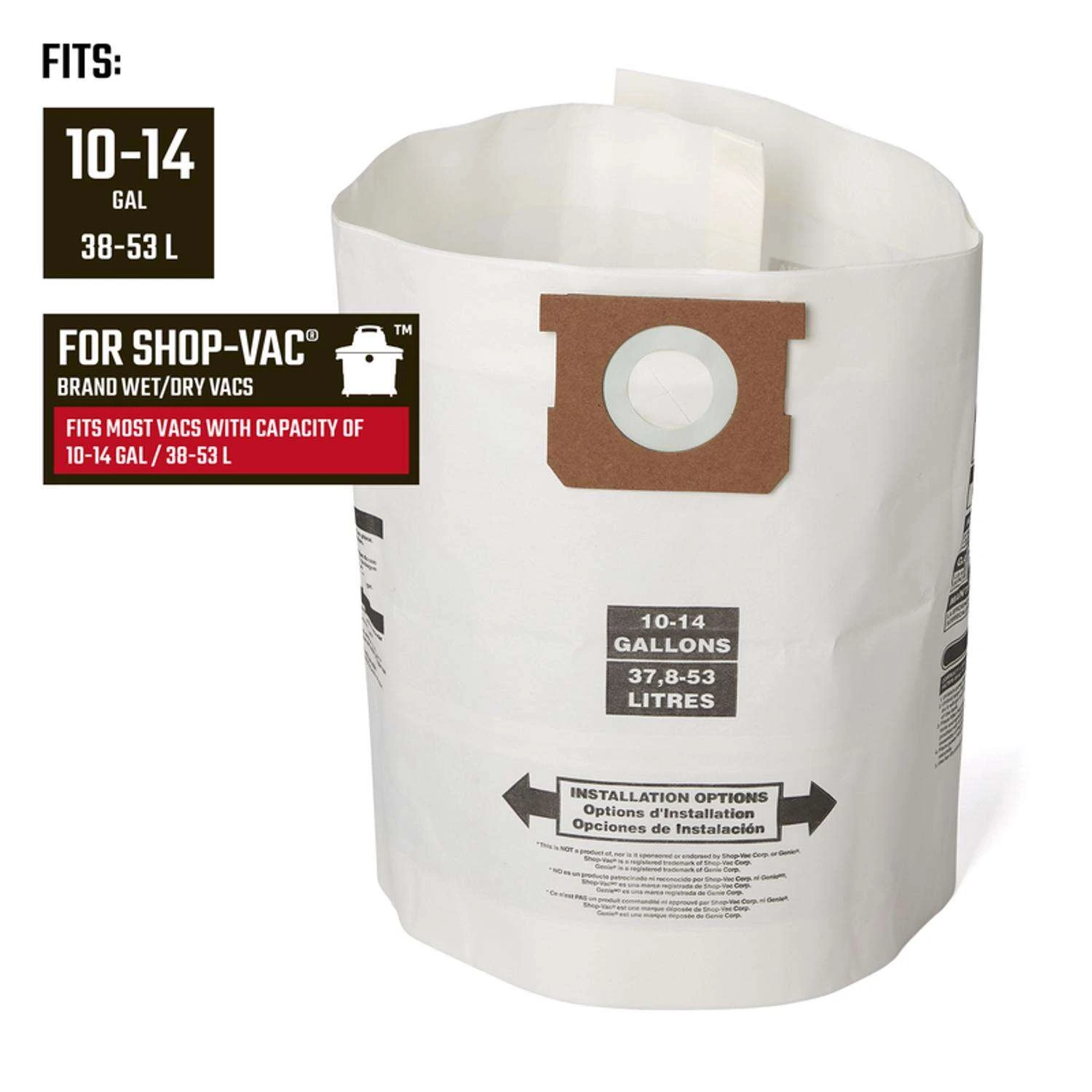 Craftsman 2 In. L X 10 In. W Wet/Dry Vac Filter Bag 10-14 Gal 3 Pc 4 Craftsman 2 In. L X 10 In. W Wet/Dry Vac Filter Bag 10-14 Gal 3 Pc - Image 2