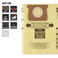 Craftsman 1 In. L X 9.5 In. W Wet/Dry Vac Filter Bag 5-8 Gal 2 Pc -Professional Tools Discount Store 0820b26f 10b7 402f b045 db079d9c14ad