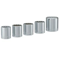 Craftsman 1-1/2 In. X 1/2 In. Drive SAE 12 Point Standard Socket Set 5 Pc