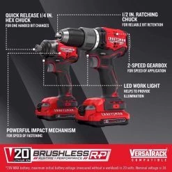 Craftsman V20 Brushless RP Cordless 2 Tool Combo Kit 13 Craftsman V20 Brushless RP Cordless 2 Tool Combo Kit -Professional Tools Discount Store 102eae4d 986a 4a8c 869b fd35f6a20a81