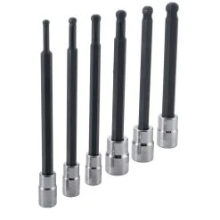 Craftsman 1/4 And 3/8 In. Drive Metric 6 Point Long Ball Hex Bit Socket Set 6 Pc