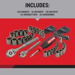 Craftsman OVERDRIVE 1/4 And 3/8 In. Drive Metric/SAE 6 Point Mechanic's Tool Set 64 Pc -Professional Tools Discount Store 19ea7790 9485 471d ae26 2bb41cd39989