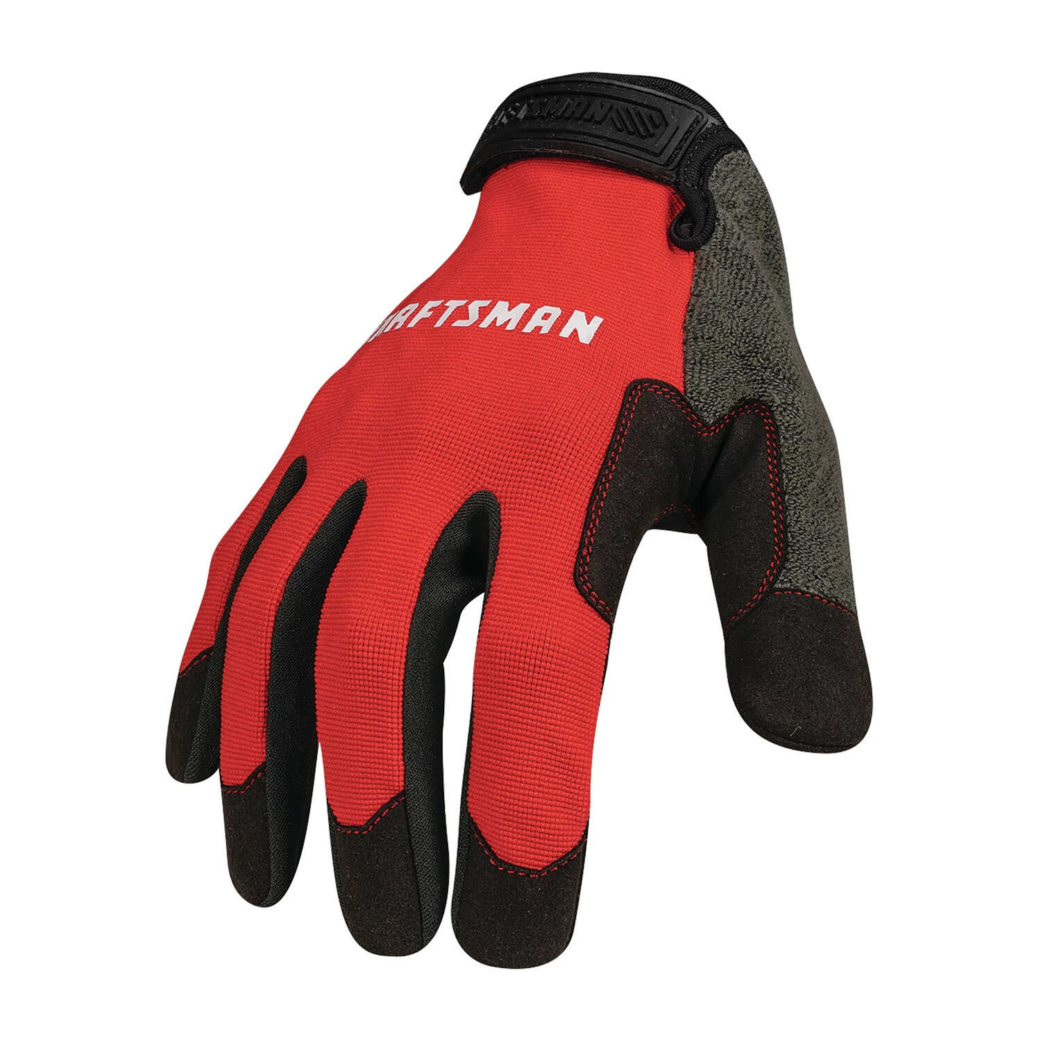Craftsman L Polyester Black/Red Gloves 3 Craftsman L Polyester Black/Red Gloves