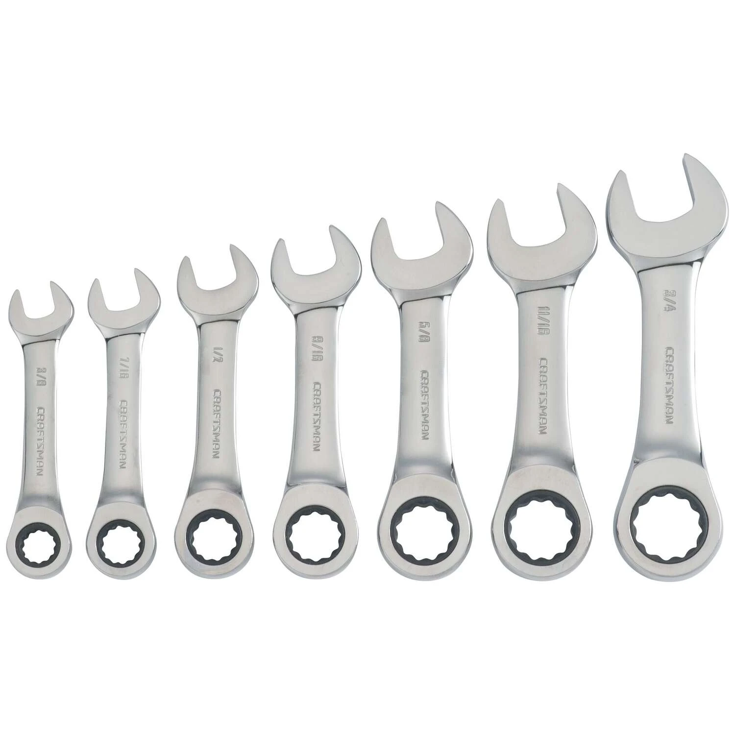 Craftsman SAE Stubby Ratcheting Combination Wrench Set 7 Pc 3 Craftsman SAE Stubby Ratcheting Combination Wrench Set 7 Pc