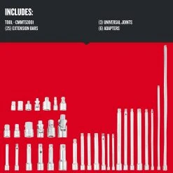 Craftsman 1/4, 3/8 And 1/2 In. Drive Metric And SAE Socket Accessory Set 34 Pc -Professional Tools Discount Store 34a91739 8b60 4e02 b7e4 916b058d493c