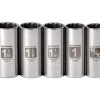 Craftsman 1-3/16 In. X 1/2 In. Drive SAE 12 Point Socket Set 5 Pc