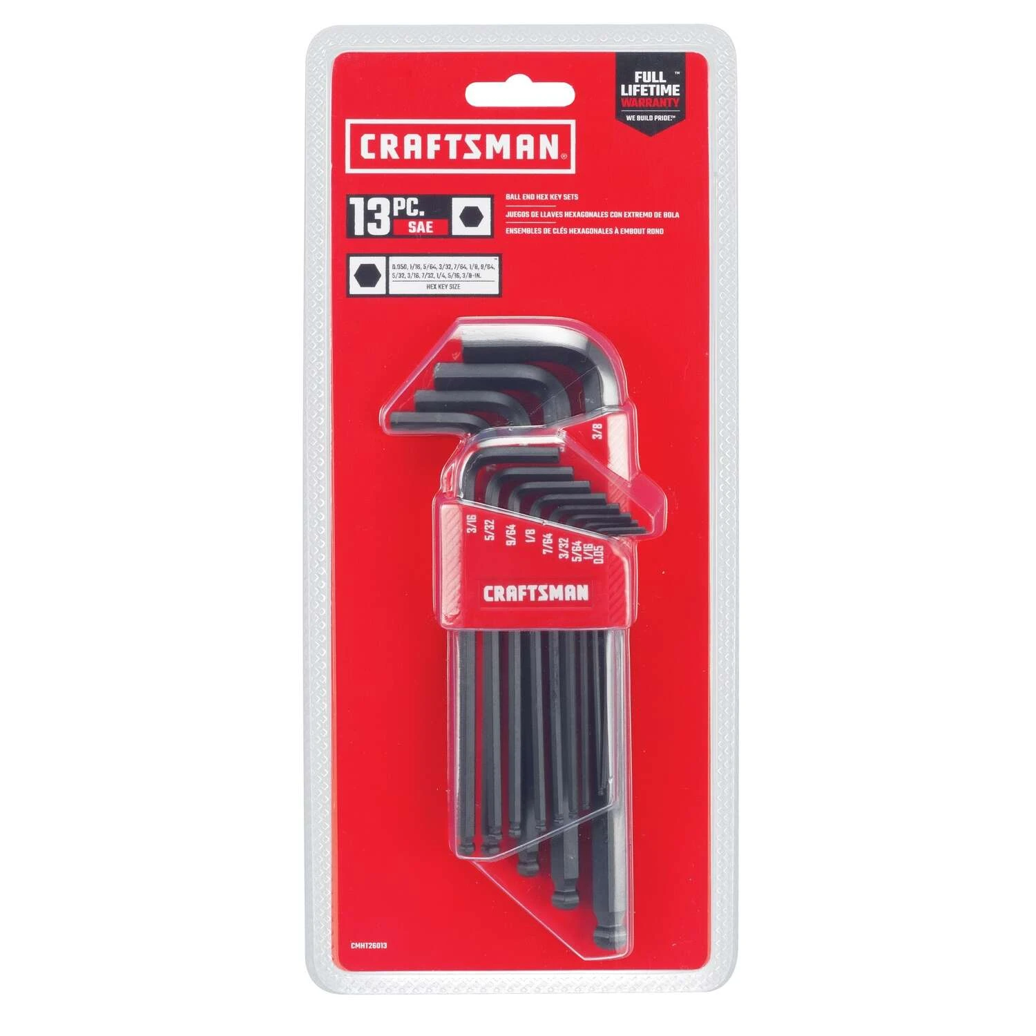Craftsman Assorted SAE Long Arm Ball End Hex Key Set 13 Pc 5 Craftsman Assorted SAE Long Arm Ball End Hex Key Set 13 Pc - Image 3