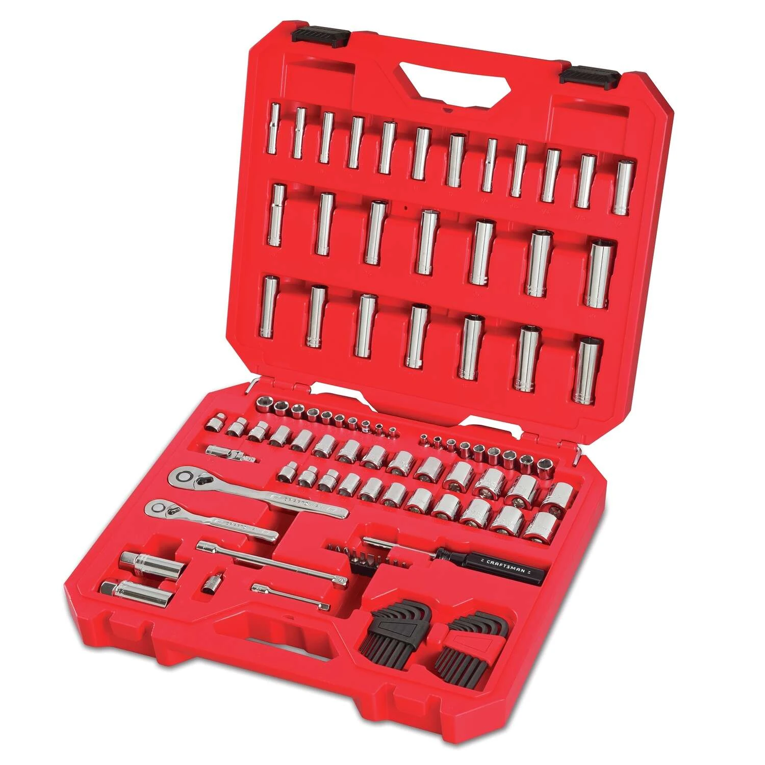 Craftsman 1/4 And 3/8 In. Drive Metric And SAE 6 Point Mechanic's Tool Set 105 Pc 4 Craftsman 1/4 And 3/8 In. Drive Metric And SAE 6 Point Mechanic's Tool Set 105 Pc - Image 2