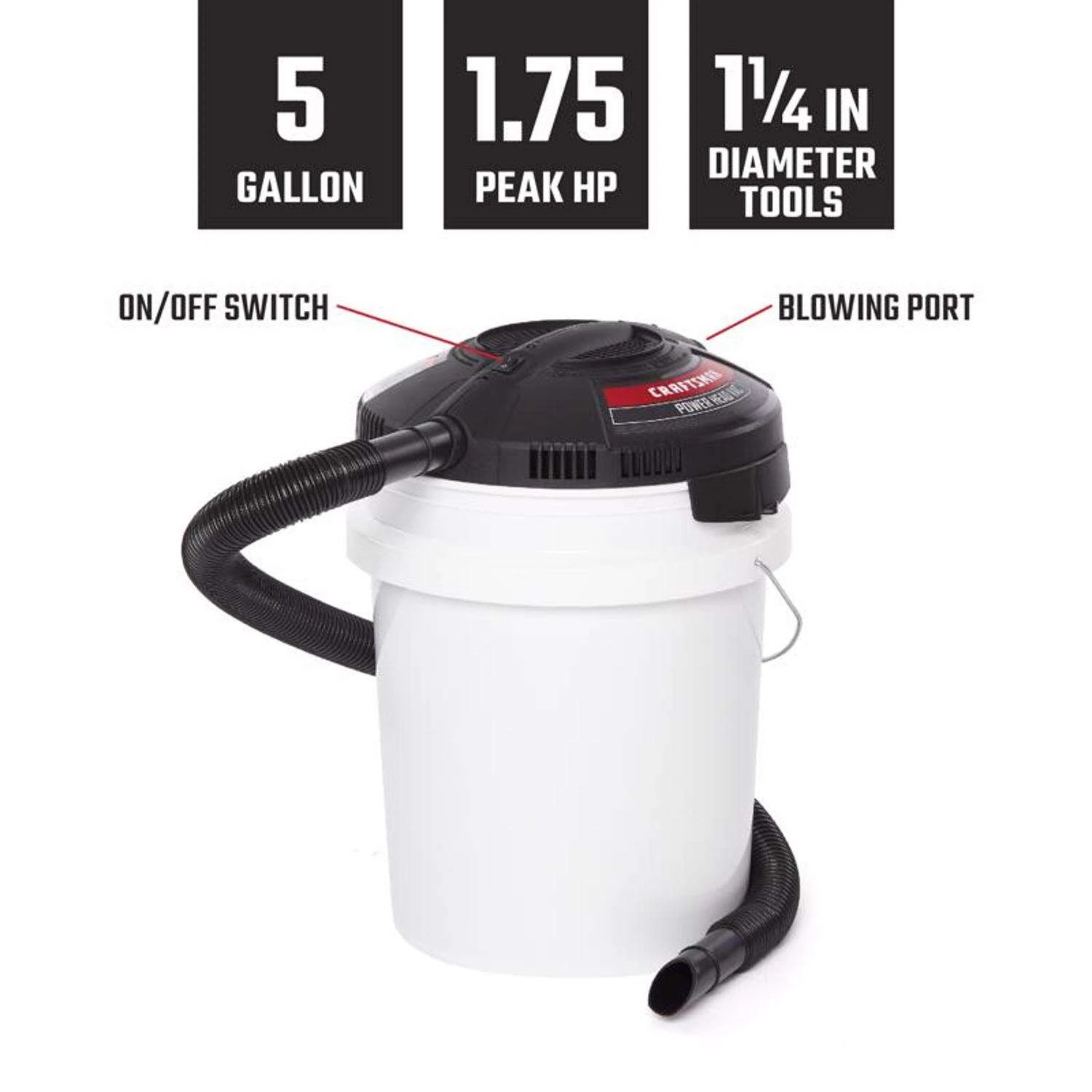 Craftsman 12.5 In. L X 12.5 In. W X 12.5 In. D Wet/Dry Vac Powerhead 1 Pc 5 Craftsman 12.5 In. L X 12.5 In. W X 12.5 In. D Wet/Dry Vac Powerhead 1 Pc - Image 3