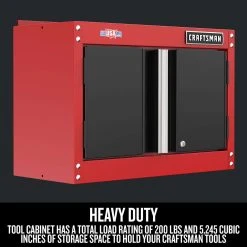 Craftsman 18 In. H X 28 In. W X 12 In. D Black/Red Steel Wall Cabinet -Professional Tools Discount Store 5d8fd13f 0afe 40ff 8d62 1ee6c88a8436