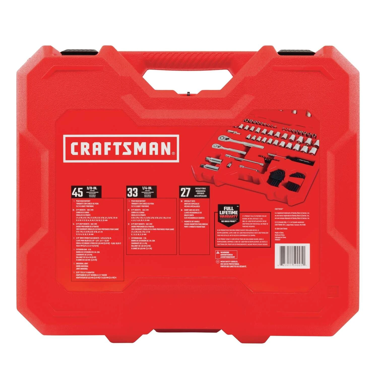 Craftsman 1/4 And 3/8 In. Drive Metric And SAE 6 Point Mechanic's Tool Set 105 Pc 6 Craftsman 1/4 And 3/8 In. Drive Metric And SAE 6 Point Mechanic's Tool Set 105 Pc - Image 4