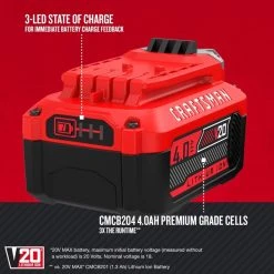 Craftsman V20 CMCB204 4 Ah Lithium-Ion Battery 1 Pc -Professional Tools Discount Store 702fceea 707b 4e10 83ea b7cf2166a169