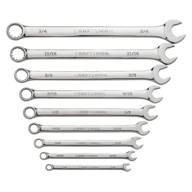 Craftsman 12 Point SAE Wrench Set 9 Pc 3 Craftsman 12 Point SAE Wrench Set 9 Pc