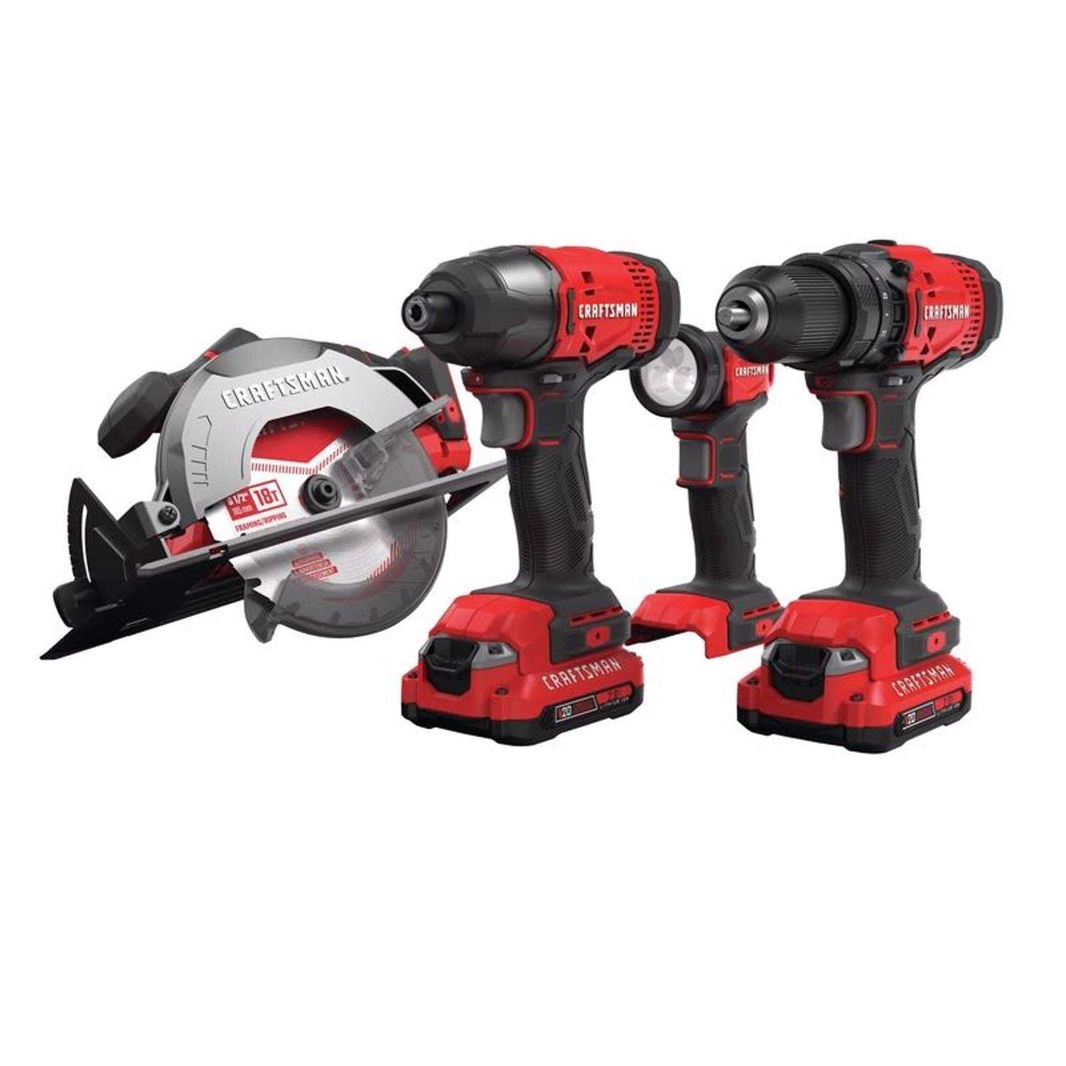 Craftsman V20 Cordless Brushed 4 Tool Combo Kit 3 Craftsman V20 Cordless Brushed 4 Tool Combo Kit