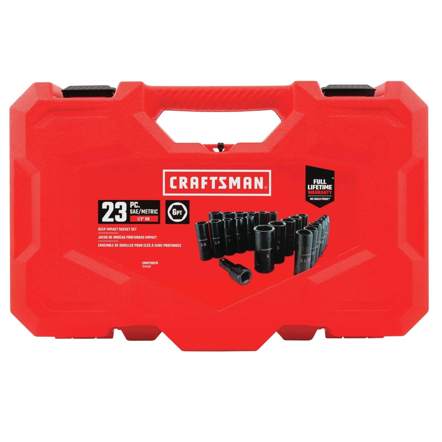 Craftsman 1/2 In. Drive Metric And SAE 6 Point Deep Impact Socket Set 23 Pc 4 Craftsman 1/2 In. Drive Metric And SAE 6 Point Deep Impact Socket Set 23 Pc - Image 2