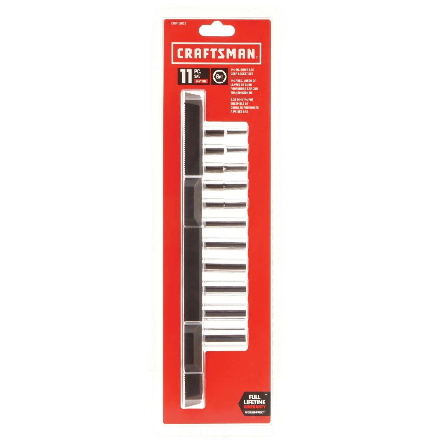 Craftsman 1/4 In. Drive SAE 6 Point Deep Socket Set 11 Pc 4 Craftsman 1/4 In. Drive SAE 6 Point Deep Socket Set 11 Pc - Image 2