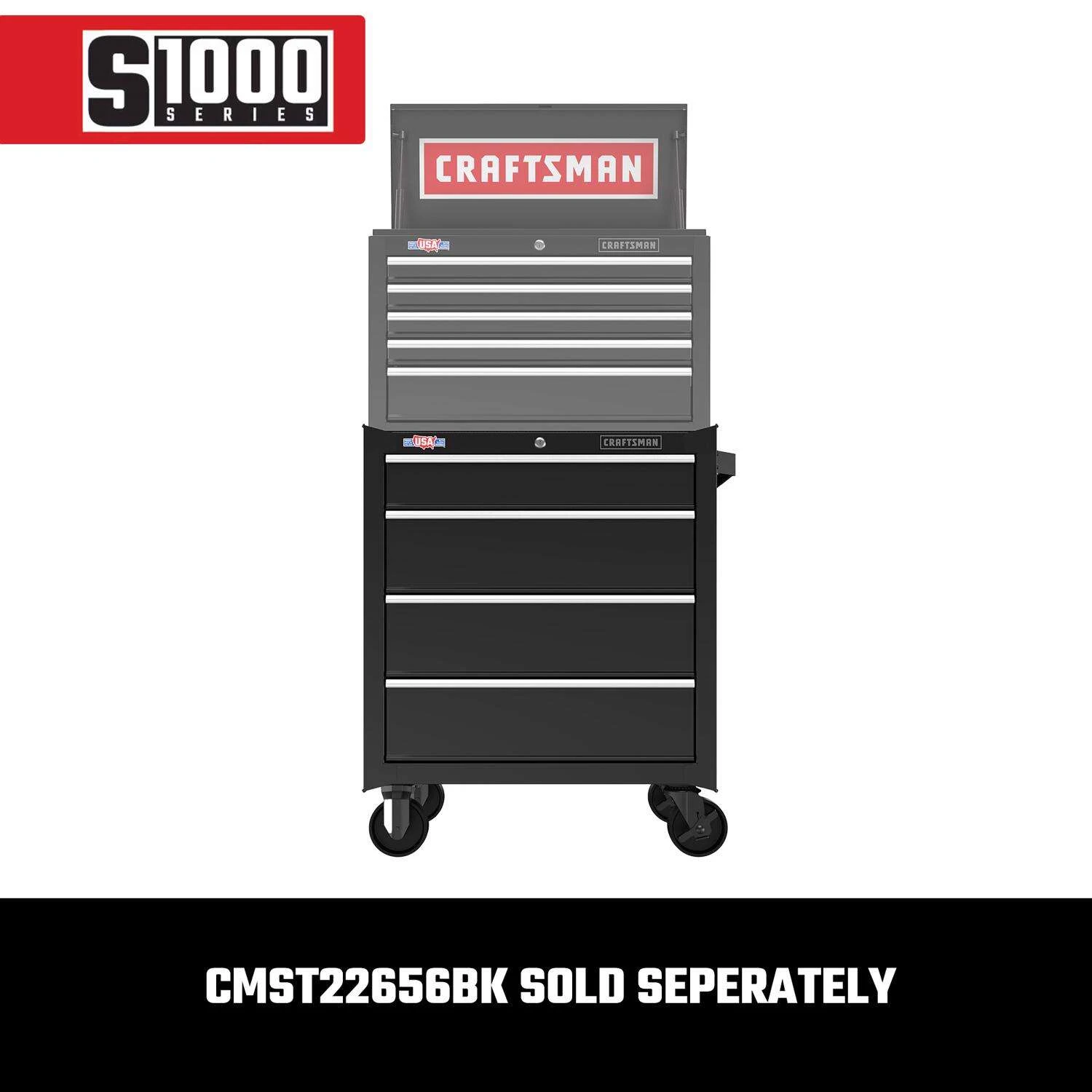 Craftsman S1000 27 In. 4 Drawer Steel Rolling Tool Cabinet 32.5 In. H X 18 In. D 9 Craftsman S1000 27 In. 4 Drawer Steel Rolling Tool Cabinet 32.5 In. H X 18 In. D - Image 7
