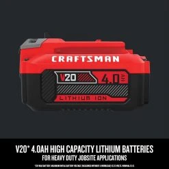 Craftsman V20 CMCB204-2CK 4 Ah Lithium-Ion Two Battery And Charger Starter Kit 2 Pc -Professional Tools Discount Store 9754eef5 3518 42d6 8786 d80aa939889c