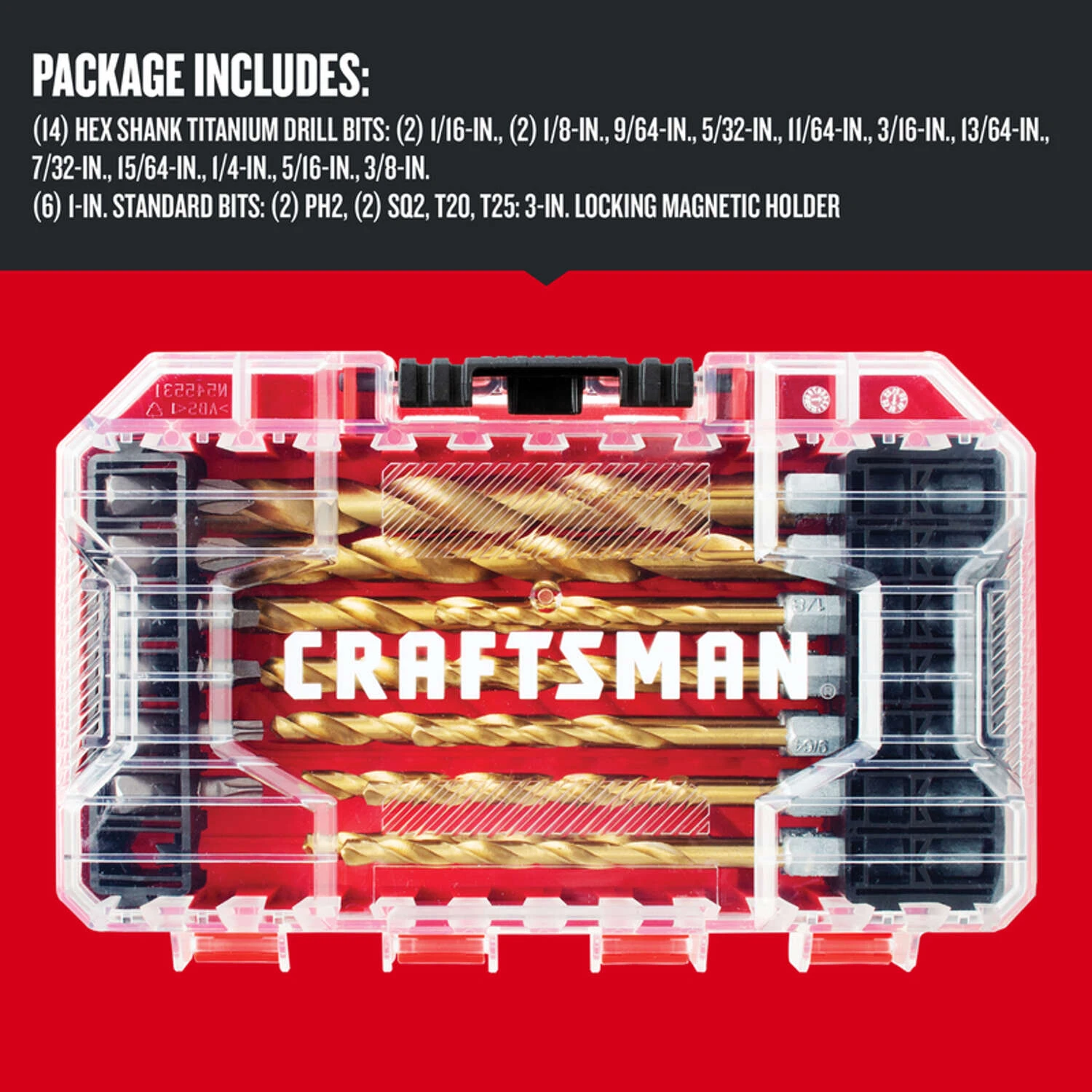 Craftsman Titanium Nitride Coating Drill And Driver Bit Set Hex Shank 21 Pc 5 Craftsman Titanium Nitride Coating Drill And Driver Bit Set Hex Shank 21 Pc - Image 3