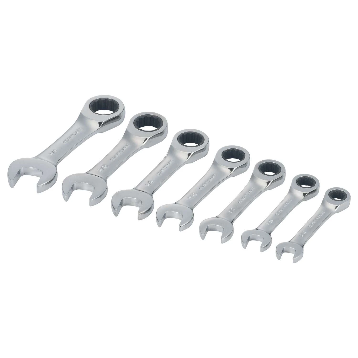 Craftsman SAE Stubby Ratcheting Combination Wrench Set 7 Pc 4 Craftsman SAE Stubby Ratcheting Combination Wrench Set 7 Pc - Image 2