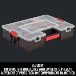 Craftsman 14.8 In. W X 2.71 In. H X 11.5 In. D Storage Organizer Plastic 14 Compartments Black/Red -Professional Tools Discount Store bc374fa3 1f1e 4994 a7c8 4d31e96abe01