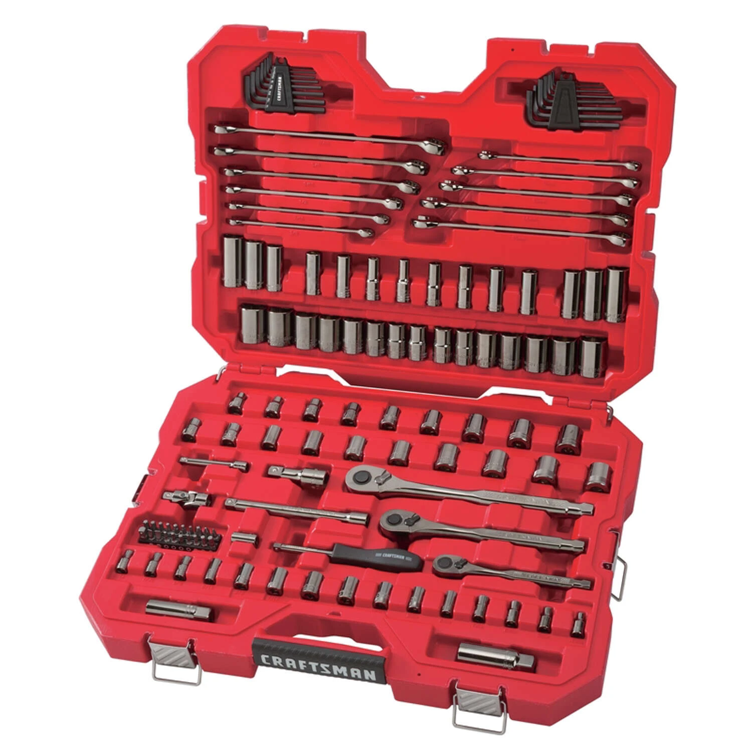 Craftsman 1/4, 3/8 And 1/2 In. Drive Metric And SAE 6 Point Mechanic's Tool Set 150 Pc 4 Craftsman 1/4, 3/8 And 1/2 In. Drive Metric And SAE 6 Point Mechanic's Tool Set 150 Pc - Image 2