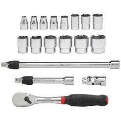 Craftsman V-Series 3/8 In. Drive SAE 6 Point Socket And Tool Set 18 Pc -Professional Tools Discount Store cad8aff1 d340 4a55 a012 df8b58bb959a