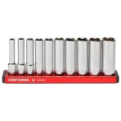Craftsman V-Series 1/4 In. Drive Metric 6 Point Deep Socket Set 10 Pc