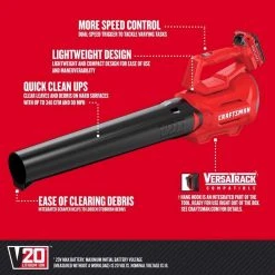Craftsman V20 CMCBL700D1 90 Mph 340 CFM Battery Handheld Blower Kit (Battery & Charger) -Professional Tools Discount Store daa5c695 c6fe 498c be40 01d0bd2f0ebc