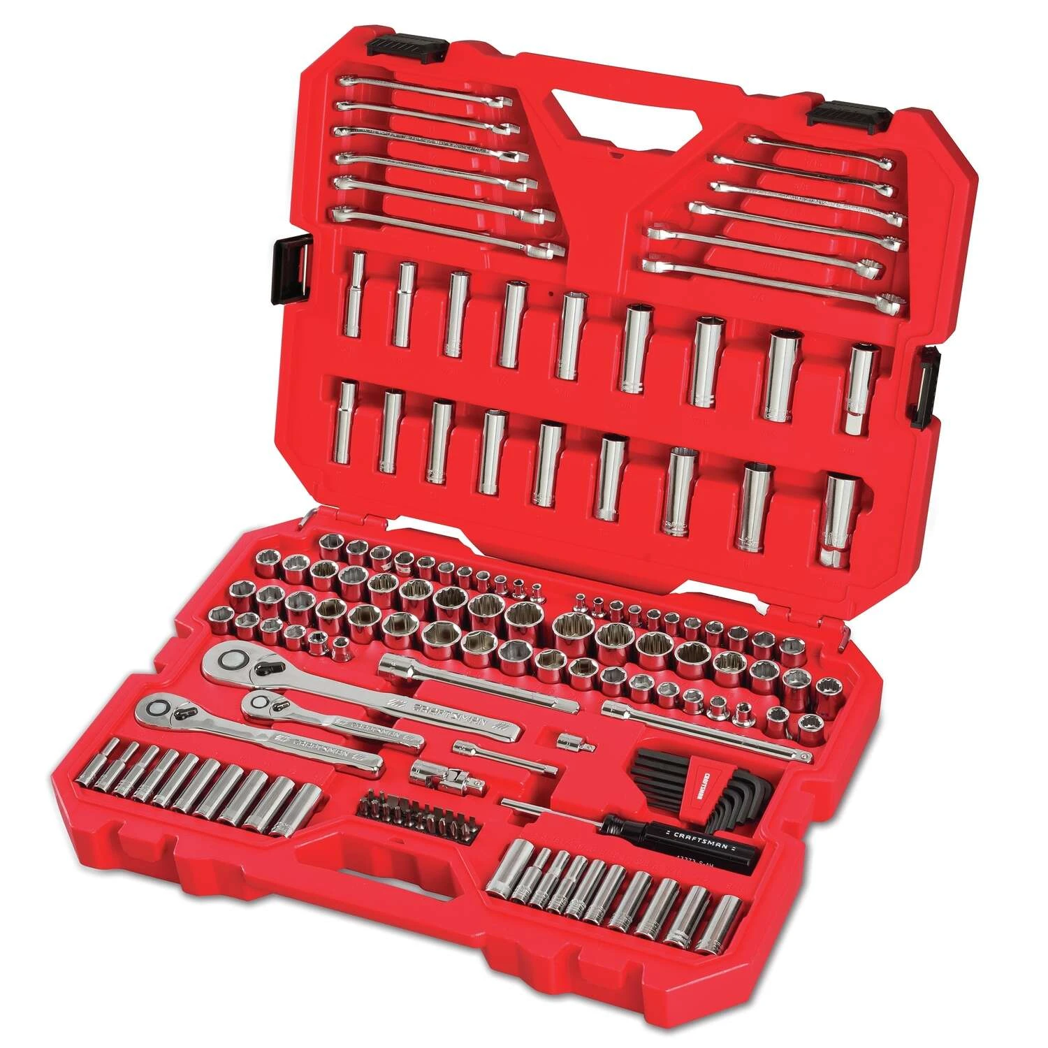 Craftsman 1/4, 3/8 And 1/2 In. Drive Metric And SAE 6 Point Auto Mechanic's Tool Set 159 Pc 4 Craftsman 1/4, 3/8 And 1/2 In. Drive Metric And SAE 6 Point Auto Mechanic's Tool Set 159 Pc - Image 2