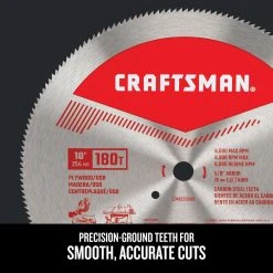 Craftsman 10 In. D X 5/8 In. Carbon Steel Circular Saw Blade 180 Teeth 1 Pc -Professional Tools Discount Store e7f0a35c 7100 4b2a 94c7 4d735d709b77