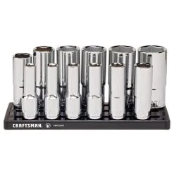 Craftsman V-Series 3/8 In. Drive SAE 6 Point Deep Socket Set 12 Pc